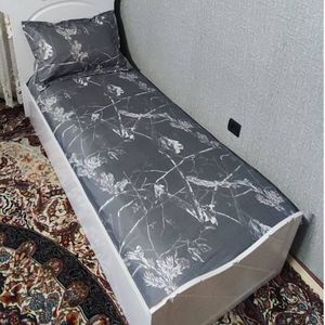 مشخصات روتختی یک نفره طوسی سفید روکش تشک یکنفره طوسی