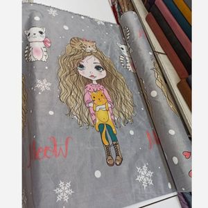 خرید انلاین پارچه روتختی ملحفه پارچه عروسکی دخترانه پارچه طوسی پارچه دختر موفری پارچه روتختی ملحفه روتختی پارچه روکش تشک