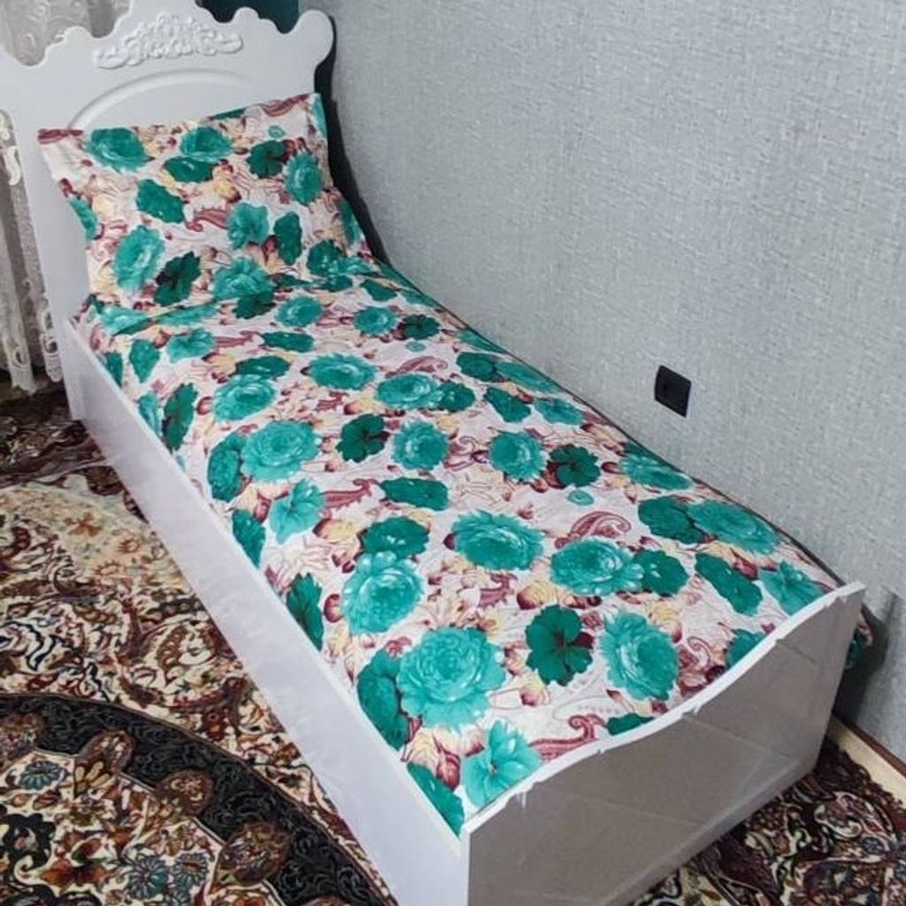خرید اینترنتی روتختی یک نفره گل سبز روکش تشک یک نفره گل رز سبز روتختی یک نفره