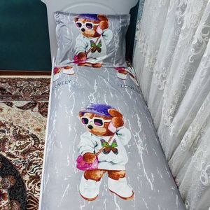 خرید اینترنتی روتختی تشک تخت دخترانه عروسکی تدی یک نفره