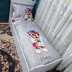 خرید اینترنتی روتختی تشک تخت دخترانه عروسکی تدی یک نفره