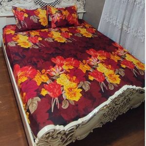 قیمت ارزان روتختی خوشخواب 2نفره گل دار قرمز سرخ زرد روتختی دو نفره گلدار 2 نفره