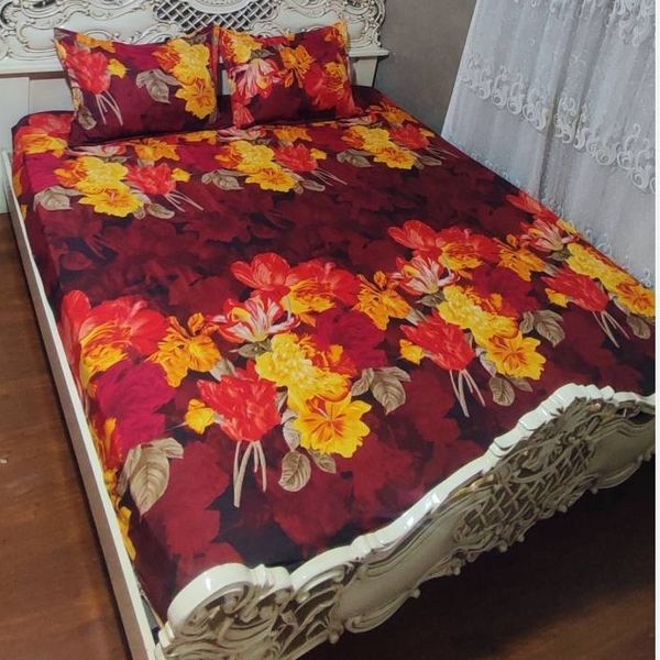 روتختی خوشخواب 2نفره گل دار قرمز سرخ زرد روتختی دو نفره گلدار 2 نفره