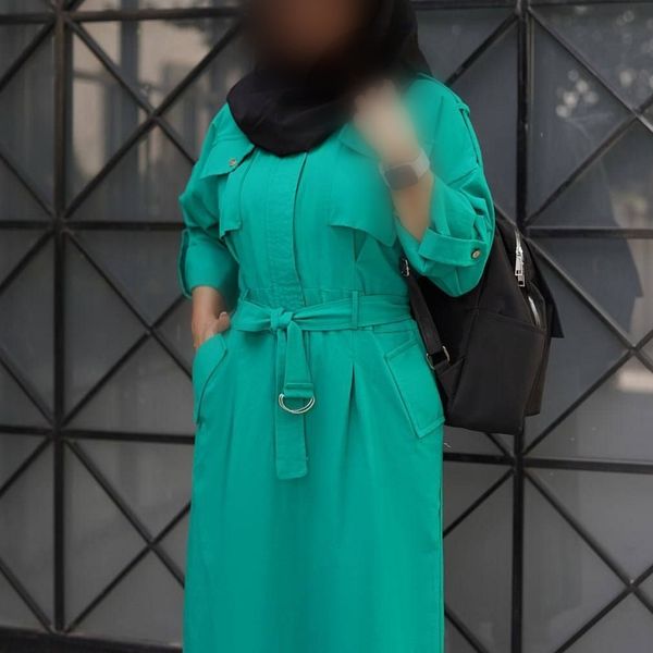مانتو دانشجویی کمربندار