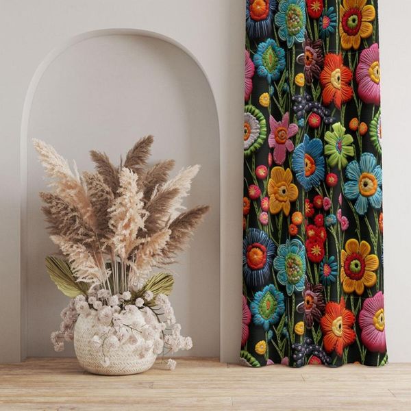 پارچه مخمل روبالشی پارچه باما طرح 5 بعدی گل بهاری کد 5013540