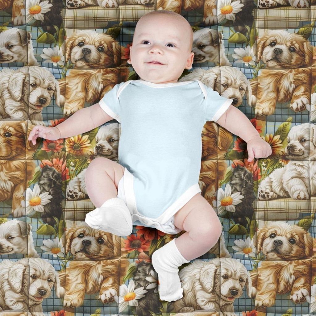 قیمت ارزان پارچه مخمل روبالشی پارچه باما طرح 5 بعدی سگ مهربان کد 5013542