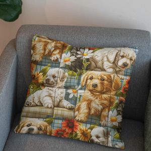 مشخصات پارچه مخمل روبالشی پارچه باما طرح 5 بعدی سگ مهربان کد 5013542