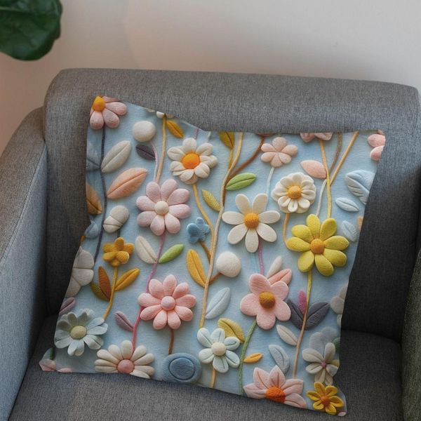 پارچه مخمل روبالشی پارچه باما طرح 5 بعدی  گل جان کد 5013543