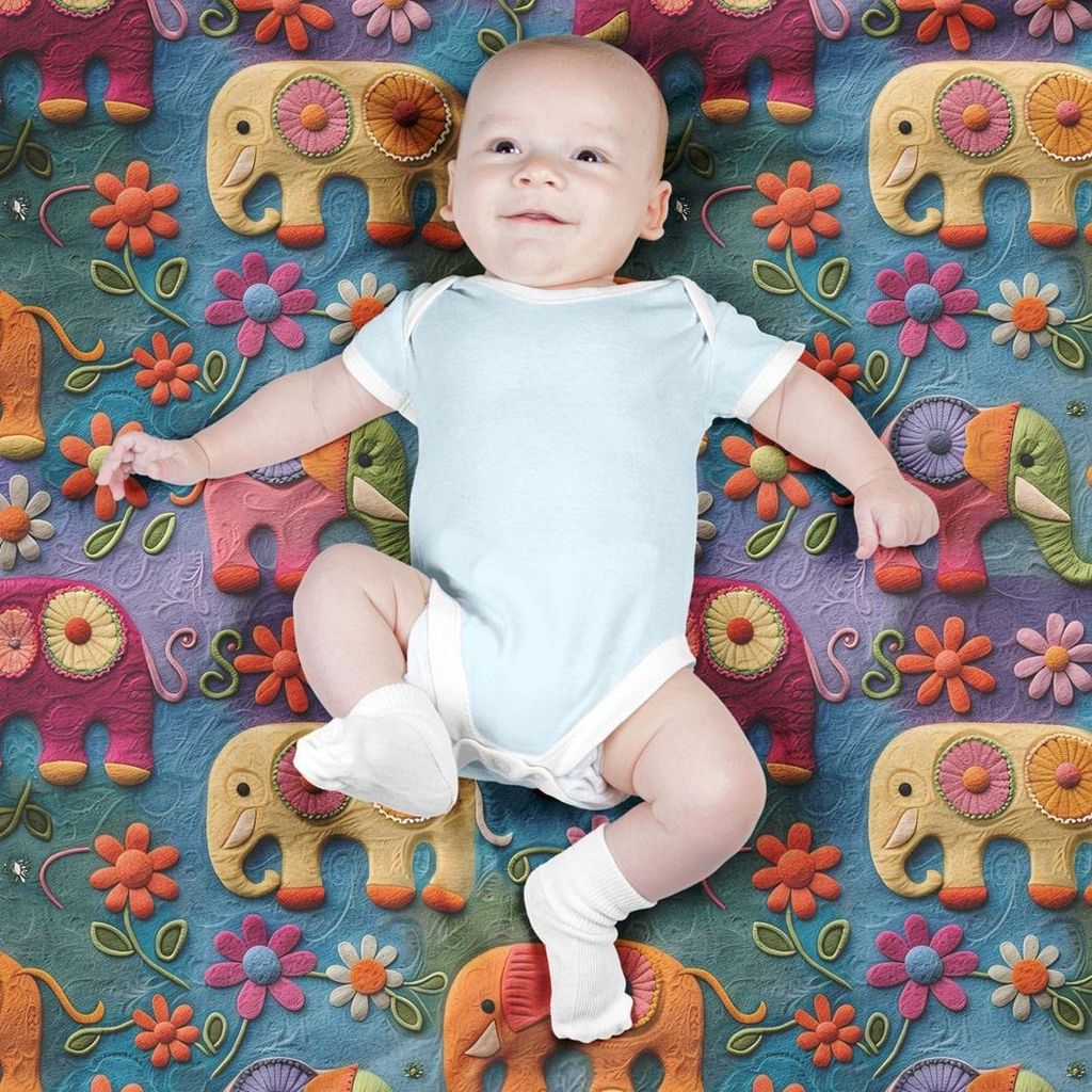 قیمت پارچه مخمل روبالشی پارچه باما طرح 5 بعدی فیل رنگی کد 5013545