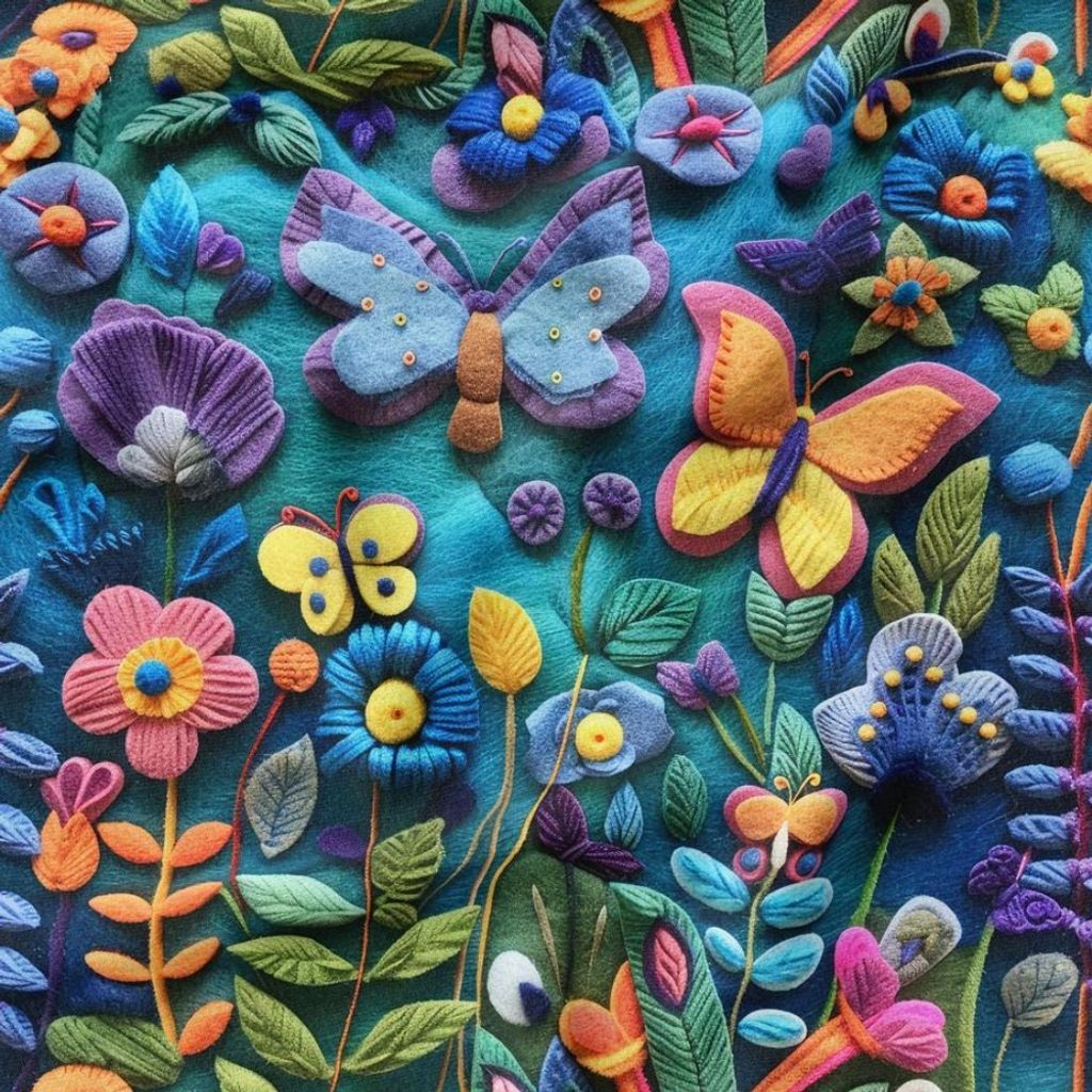 مشخصات پارچه مخمل روبالشی پارچه باما طرح 5 بعدی پروانه های رنگی کد 5013548