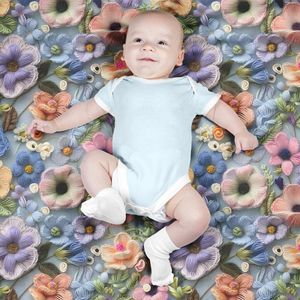 فروش اینترنتی پارچه مخمل روتختی یک نفره پارچه باما طرح 5 بعدی  گل هنری کد 5013560