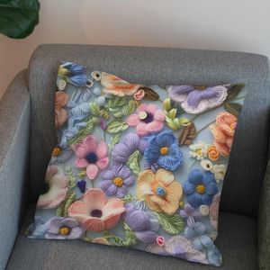 قیمت ارزان پارچه مخمل روتختی یک نفره پارچه باما طرح 5 بعدی  گل هنری کد 5013560