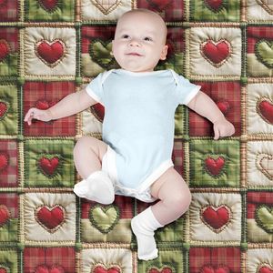 خرید اینترنتی پارچه مخمل روتختی یک نفره پارچه باما طرح 5 بعدی  تکه دوزی کد 5013566