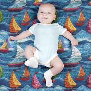 فروش اینترنتی پارچه مخمل کوسن مبل  پارچه باما طرح 5 بعدی دریا و کشتی کد 5013575