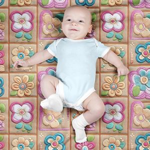 خرید انلاین پارچه مخمل رومیزی پارچه باما طرح 5 بعدی گل سارینا کد 5013586