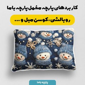 خرید اینترنتی پارچه مخمل روتختی یک نفره پارچه باما طرح 5 بعدی آدم برفی کد 5013606