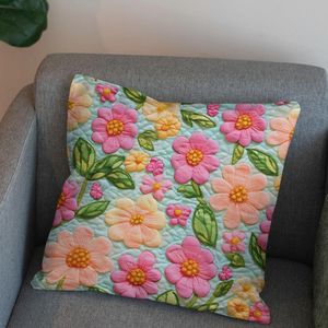 فروش اینترنتی پارچه مخمل کوسن مبل  پارچه باما طرح 5 بعدی گل زیبا کد 5013617