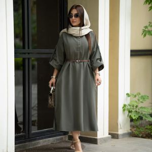 خرید آنلاین ساحلی لینن مدل پرتو + کمربند چرم