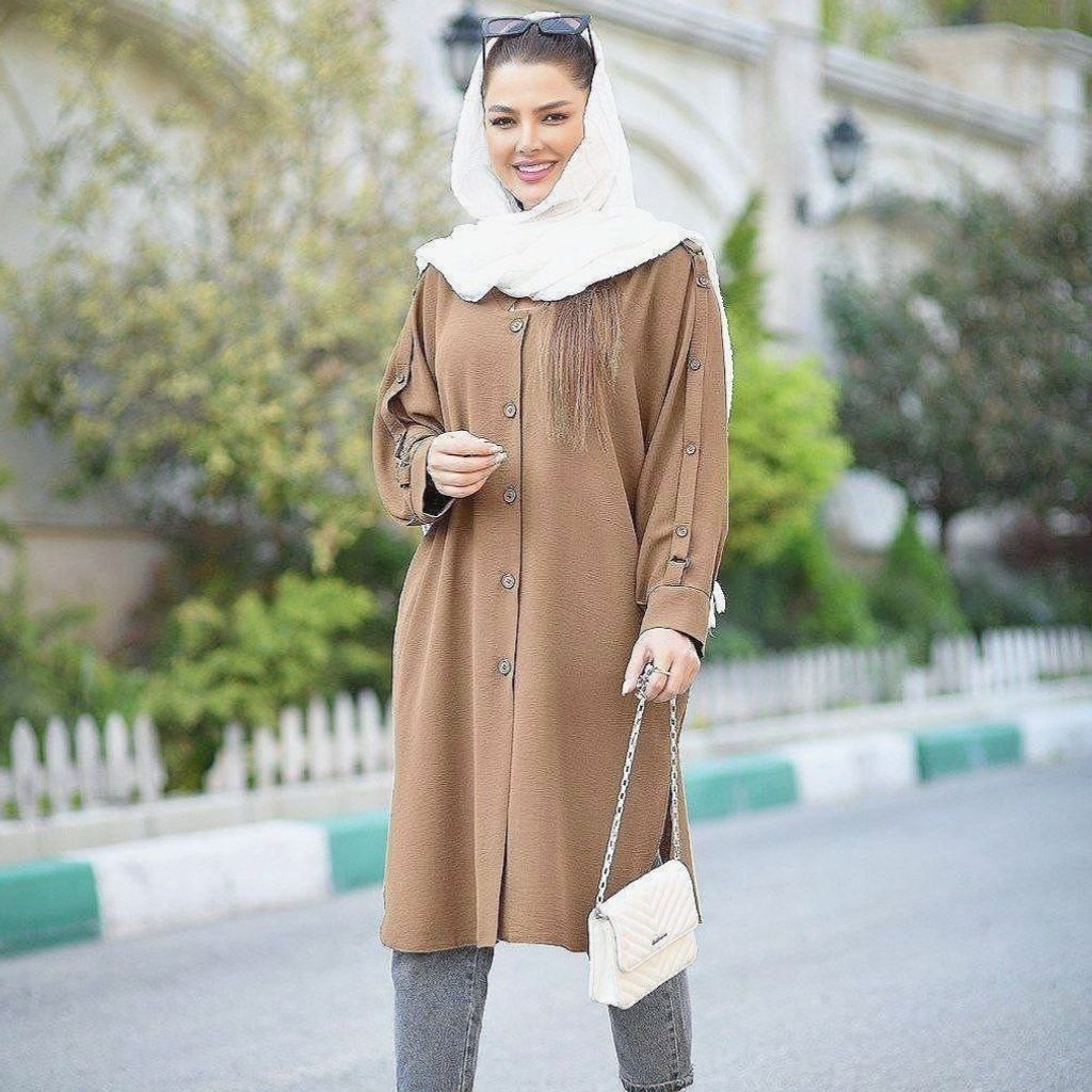 قیمت مانتو تابستونی دکمه دار مدل ابر