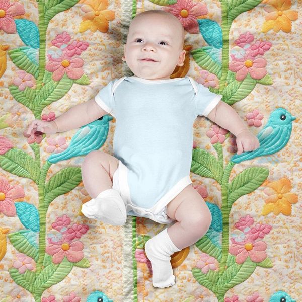 پارچه مخمل روبالشی پارچه باما طرح 5 بعدی پرنده رنگی کد 5013632