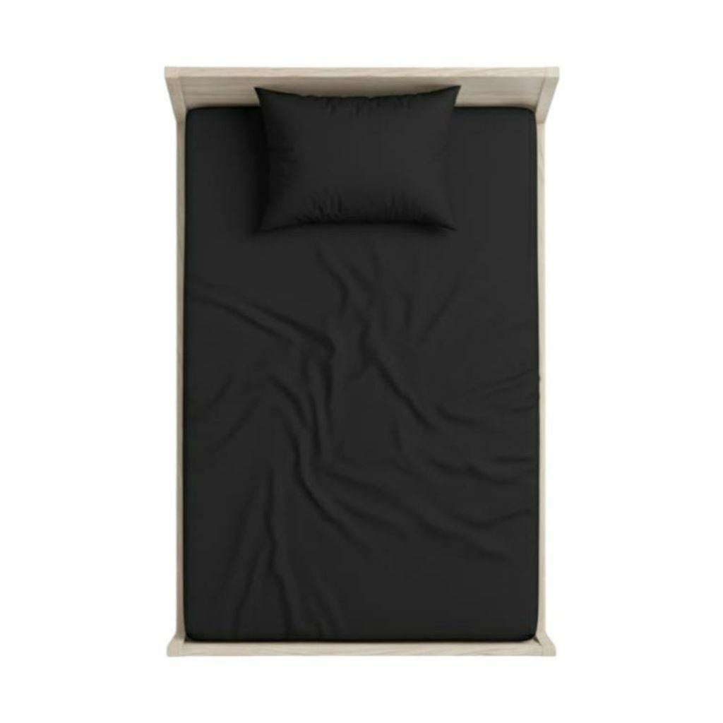 فروش اینترنتی روتختی کشدار ساده مشکی تک نفره