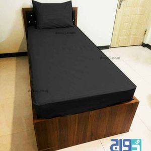 خرید آنلاین روتختی کشدار ساده مشکی تک نفره