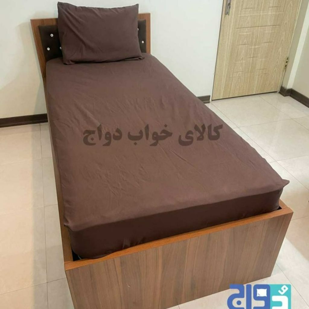 خرید اینترنتی روتختی کشدار ساده شکلاتی تک نفره