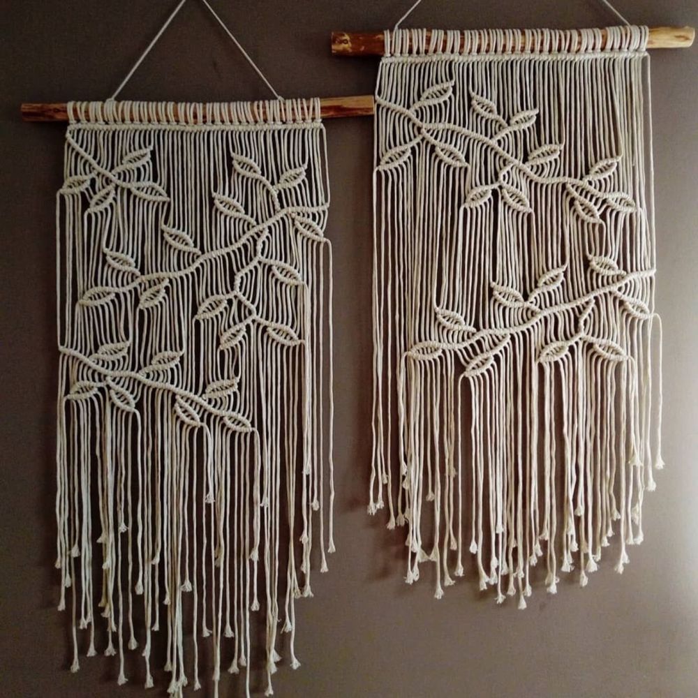 فروش اینترنتی دیوارکوب جوانه‌مکرومه‌بافی‌ ست دوعددی