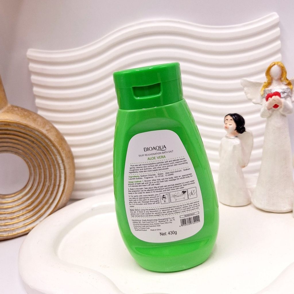 خرید اینترنتی نمک بدن آلویه ورا حجم 430 گرم برند بیوآکوا