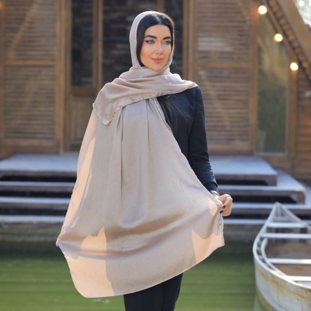 فروش اینترنتی شال کریستال دورمروارید کد 1091