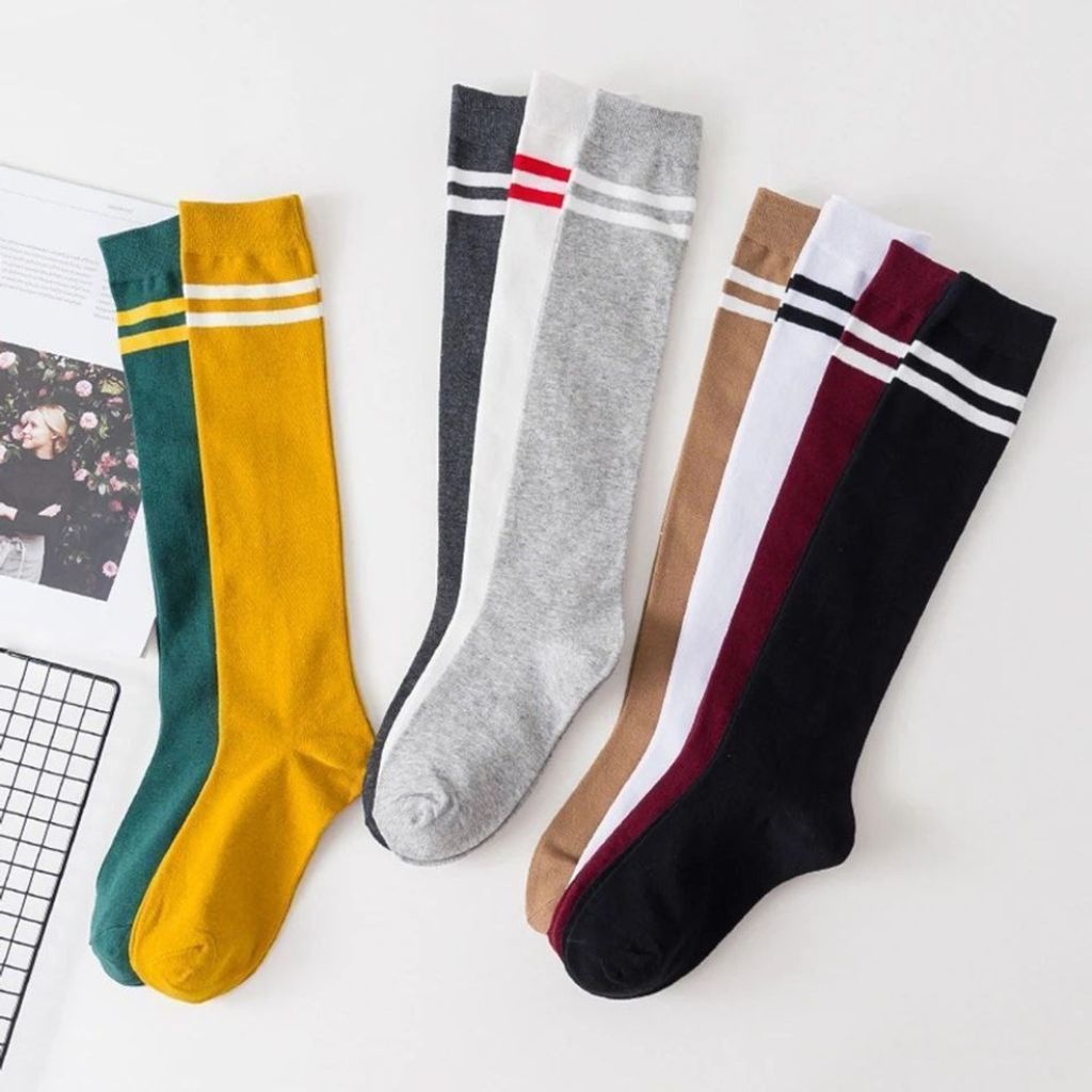 فروش اینترنتی جوراب ساقدار زنانه زیر زانو دو خط