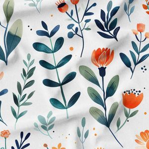 پارچه لباسی طرحدار پارچه الف مدل کرپ بوگاتی طرح شاخ و برگ  کد 4011403