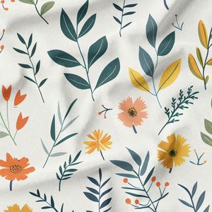 پارچه لباسی طرحدار پارچه الف مدل کرپ بوگاتی طرح شاخ و برگ  کد 4011404