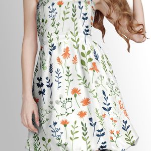 قیمت پارچه لباسی طرحدار پارچه الف مدل کرپ بوگاتی طرح شاخ و برگ  کد 4011409