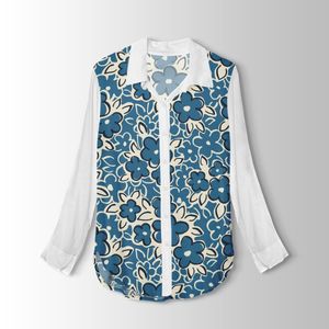 خرید اینترنتی پارچه شومیز پارچه الف مدل کرپ بوگاتی طرح شاخ و برگ کد 4011411