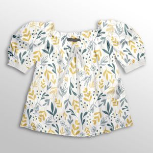 فروش اینترنتی پارچه شومیز پارچه الف مدل کرپ بوگاتی طرح شاخ و برگ کد 4011417