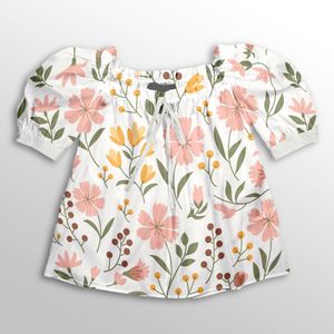 خرید انلاین پارچه لباسی پارچه الف مدل کرپ بوگاتی طرح شاخ و برگ کد 4011428