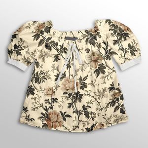 خرید اینترنتی پارچه لباسی پارچه الف مدل کرپ بوگاتی طرح شاخ و برگ کد 4011431