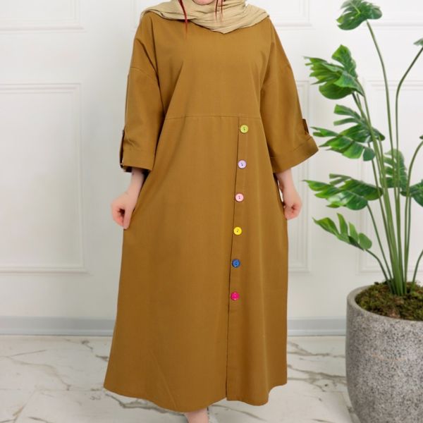 کفتان بلند دکمه رنگی زنانه