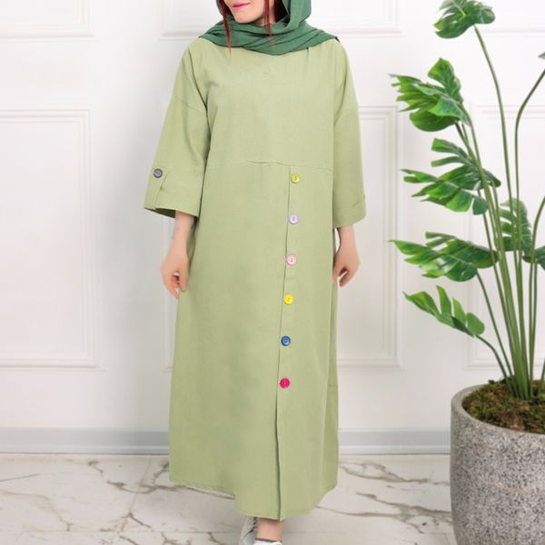 کفتان بلند دکمه رنگی زنانه