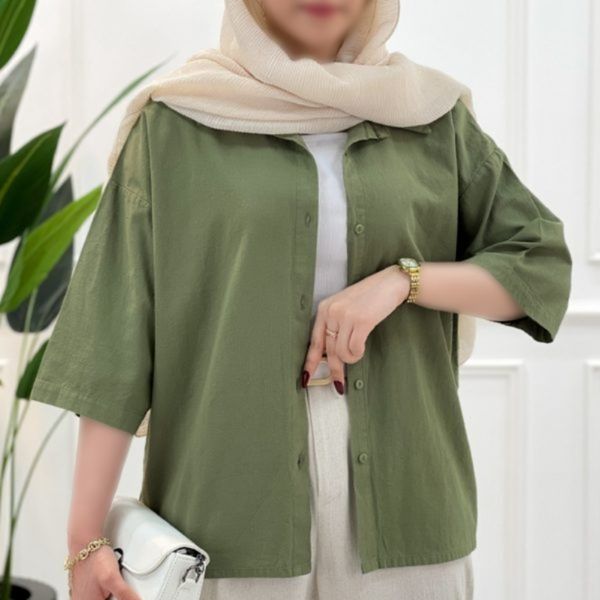 شومیز باکسی لینن