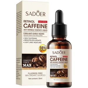 فروش اینترنتی سرم صورت ضد چروک حاوی رتینول و کافیین سادور حجم 30 میل Sadoer