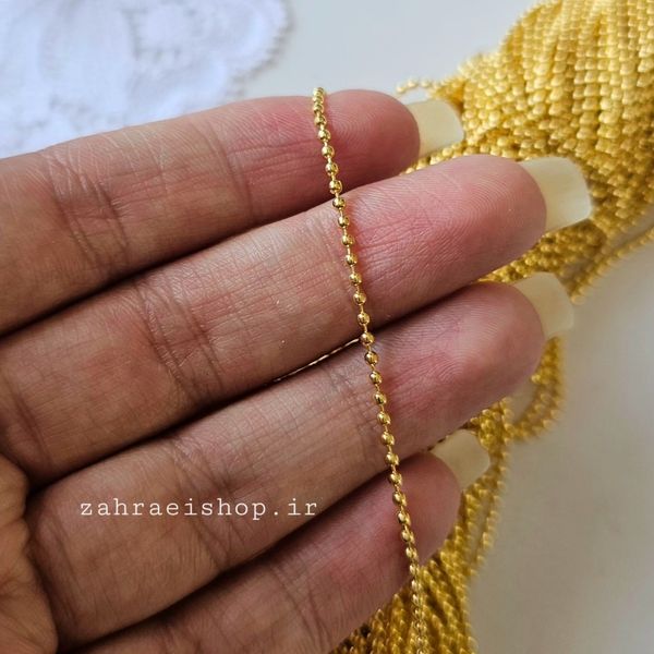 زنجیر ساچمه ای سایز ریز طلایی
