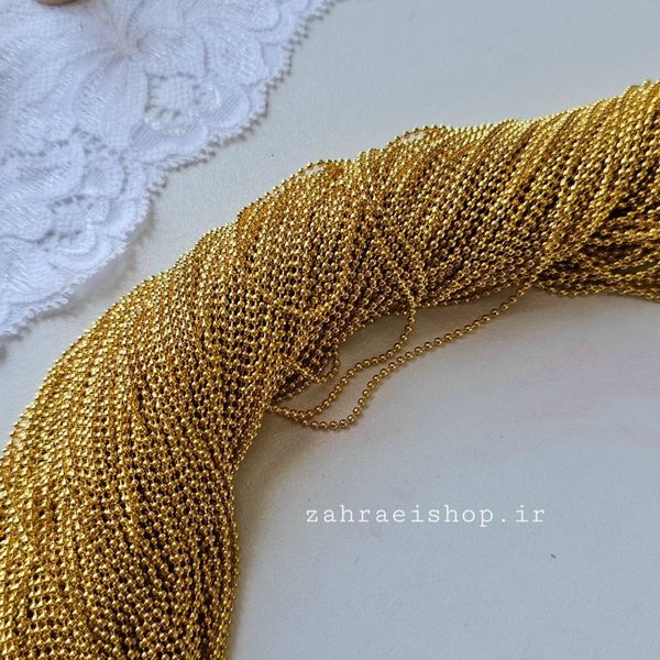 زنجیر ساچمه ای سایز ریز طلایی