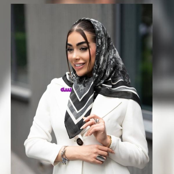 روسری نخی دور دوخت