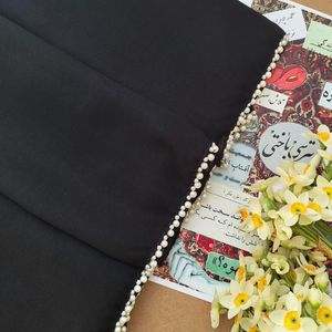 روسری کرپ دور مروارید 418