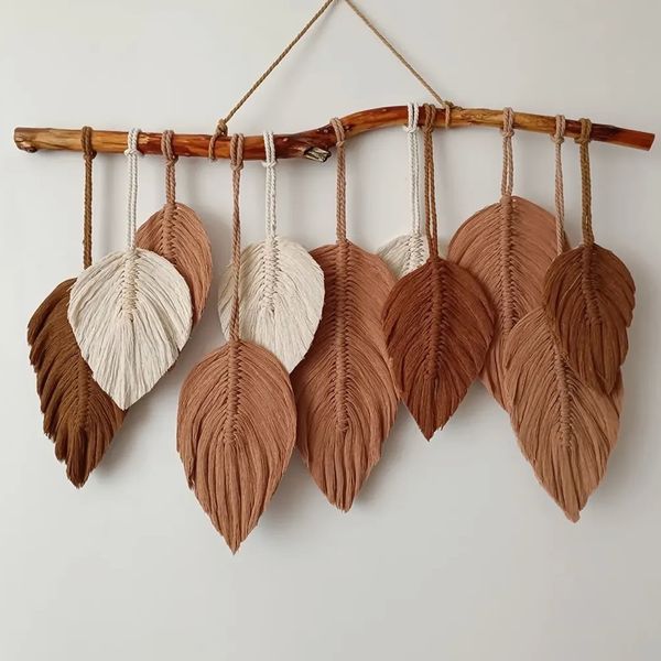 دیوار کوب برگ مکرومه بافی