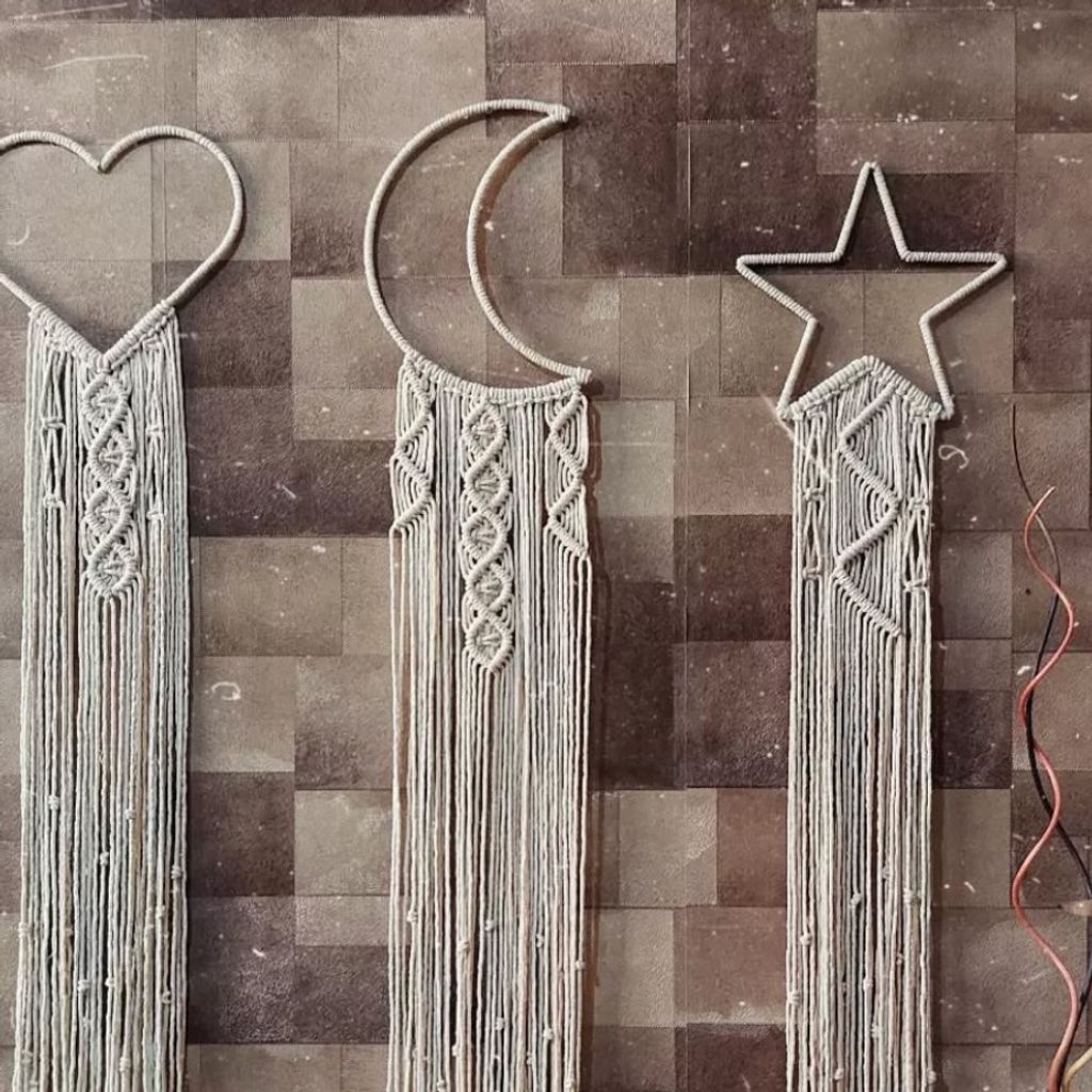 خرید اینترنتی مجموعه سه عددی دیوار کوب مکرومه بافی