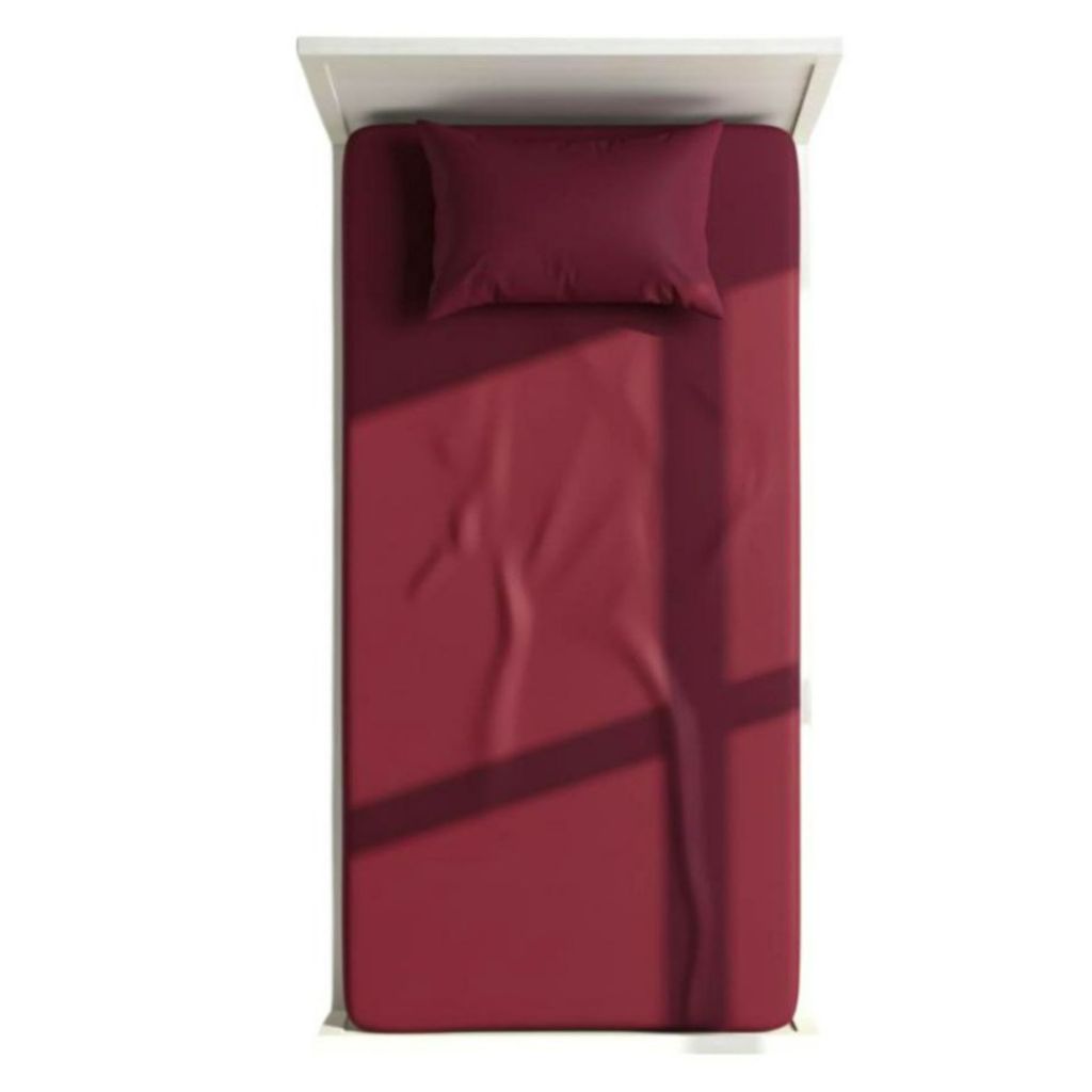 خرید آنلاین روتختی تک نفره کشدار ساده زرشکی