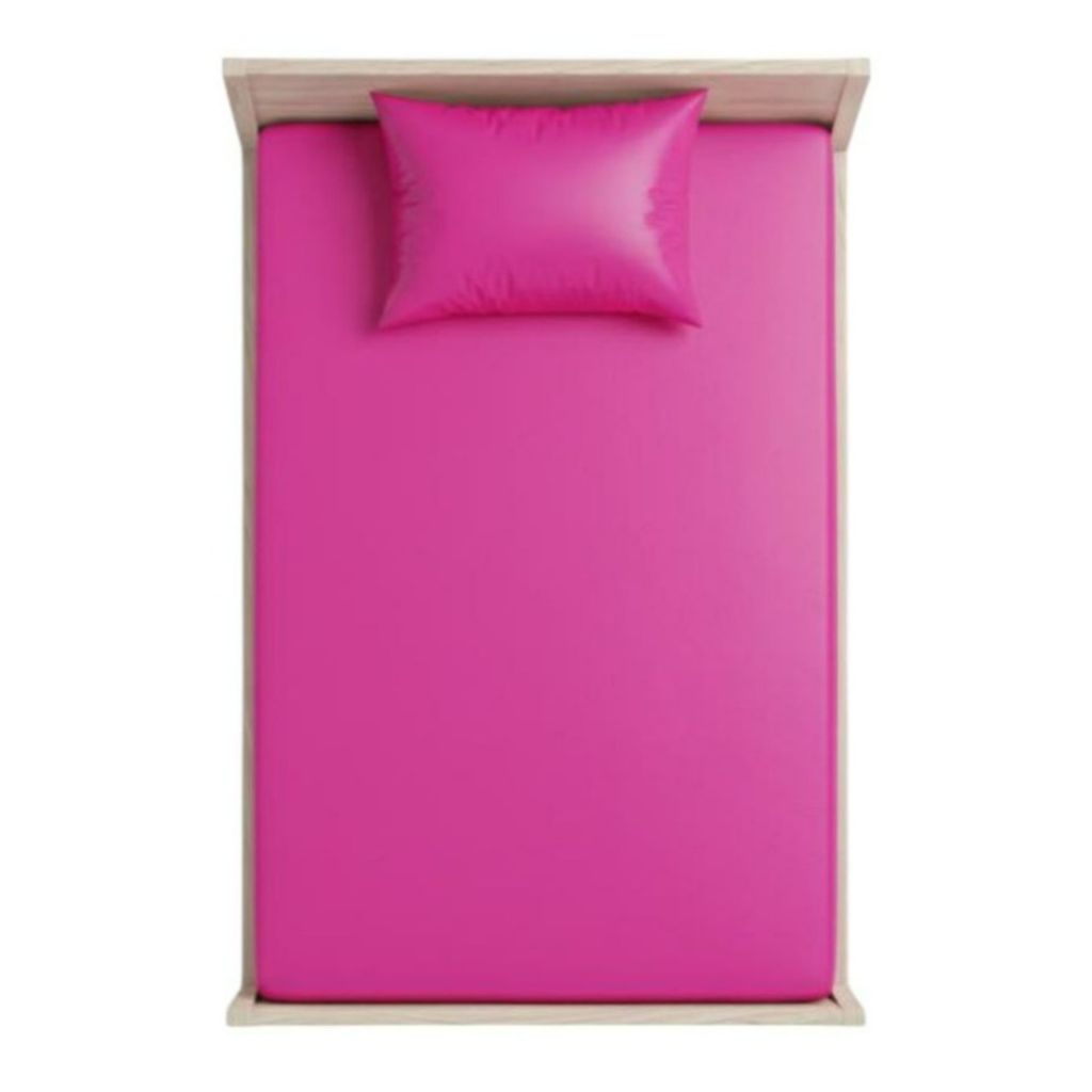 خرید آنلاین روتختی تک نفره کشدار ساده سرخابی